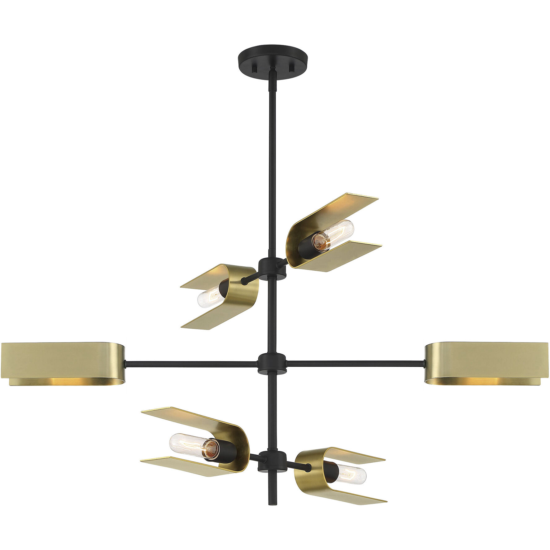 U Turn 6 Light 38 inch Matte Black Island Light Ceiling Light
